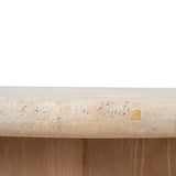 Kalin 90cm Round Travertine Coffee Table - Natural Coffee Table Nicki-Core   