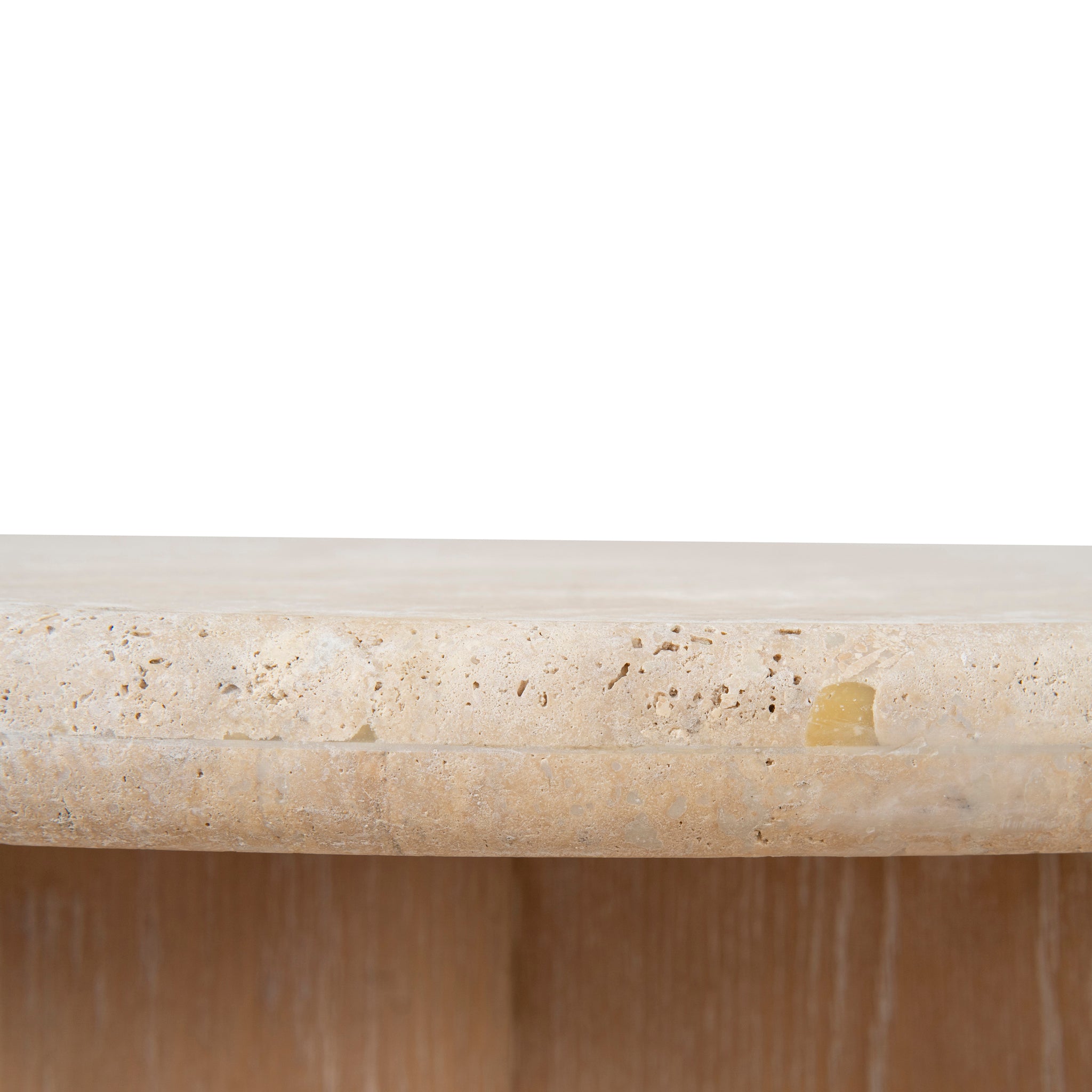 Kalin 90cm Round Travertine Coffee Table - Natural Coffee Table Nicki-Core   