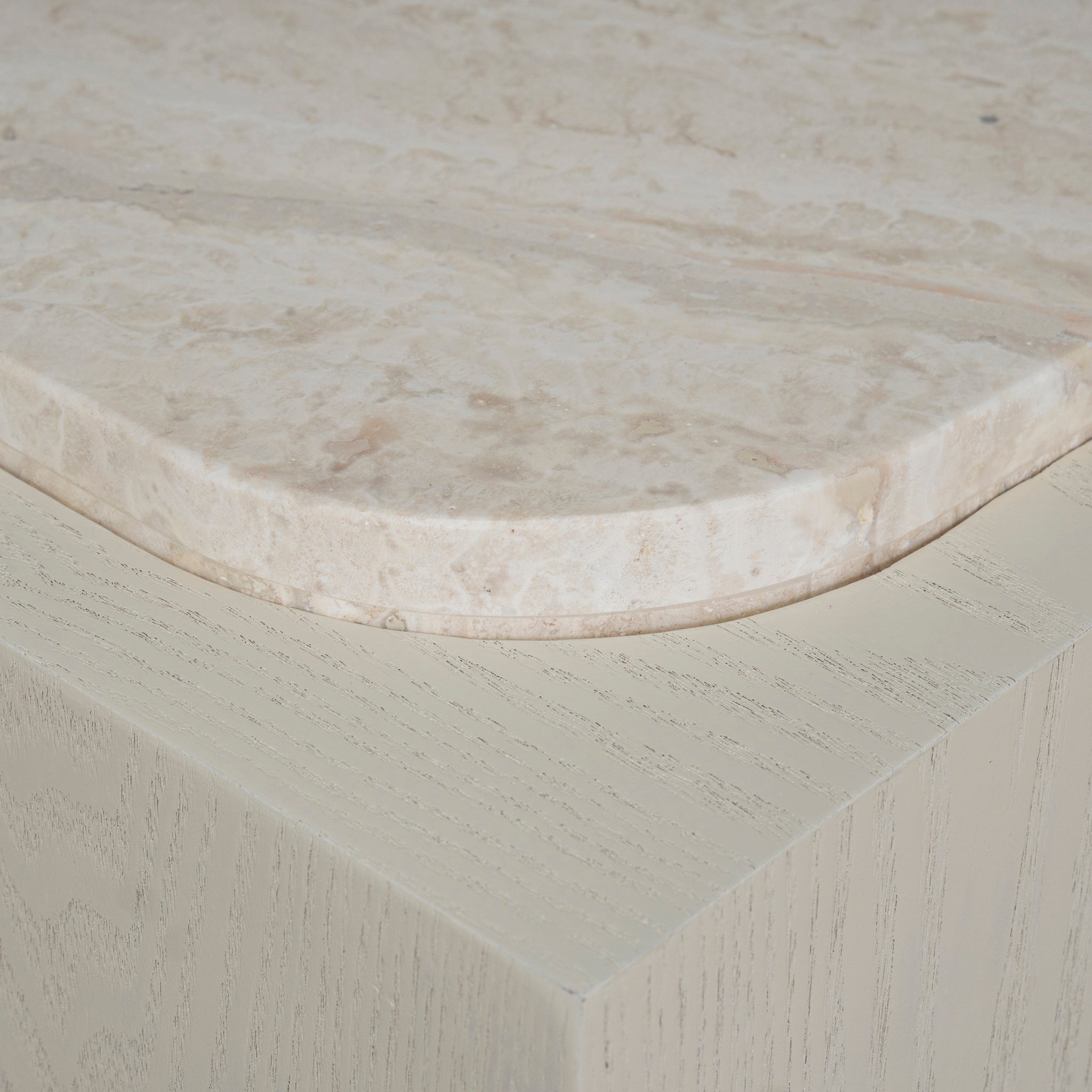 Zenlo 1.26m Travertine Coffee Table - Ivory Oat Coffee Table Dwood-Core