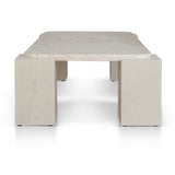 Zenlo 1.26m Travertine Coffee Table - Ivory Oat Coffee Table Dwood-Core