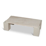 Zenlo 1.26m Travertine Coffee Table - Ivory Oat Coffee Table Dwood-Core