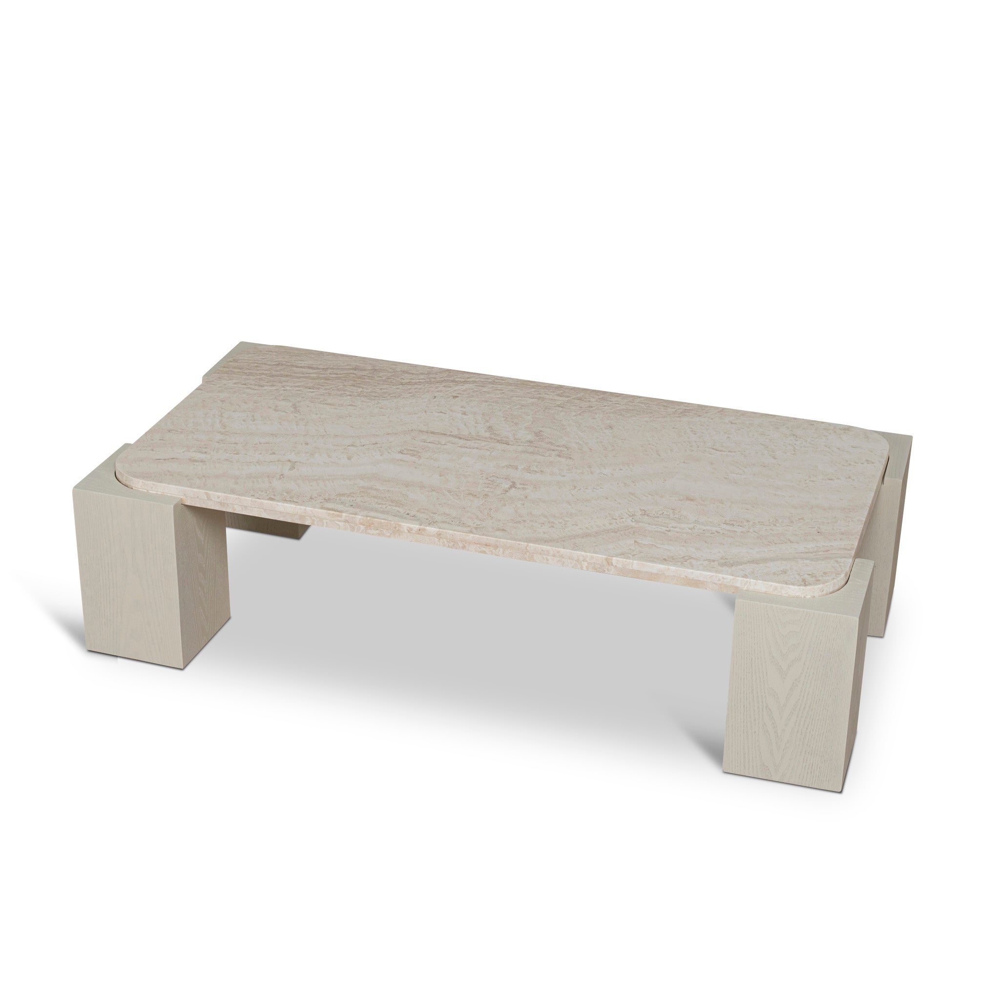 Zenlo 1.26m Travertine Coffee Table - Ivory Oat Coffee Table Dwood-Core
