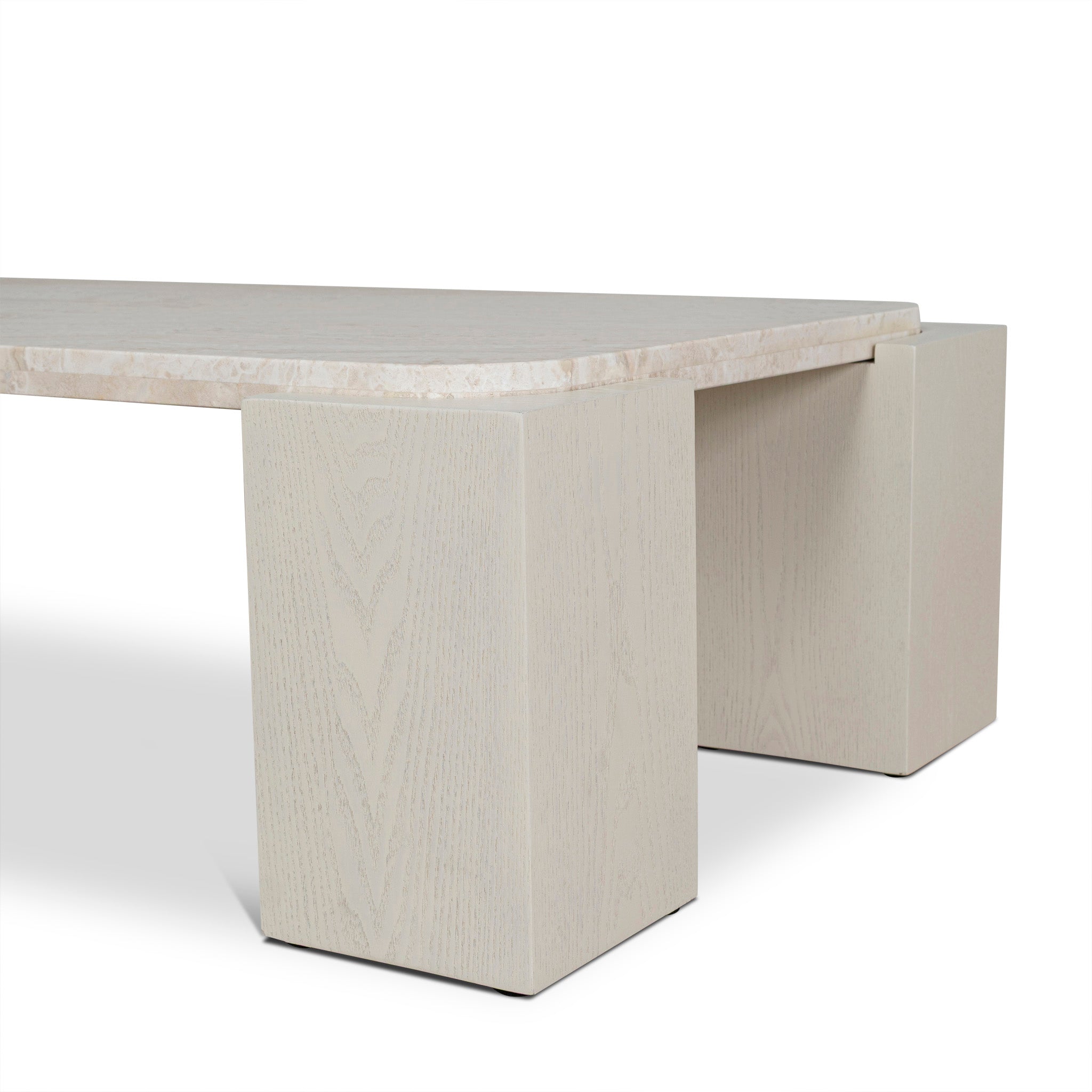 Zenlo 1.26m Travertine Coffee Table - Ivory Oat Coffee Table Dwood-Core