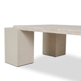 Zenlo 1.26m Travertine Coffee Table - Ivory Oat Coffee Table Dwood-Core