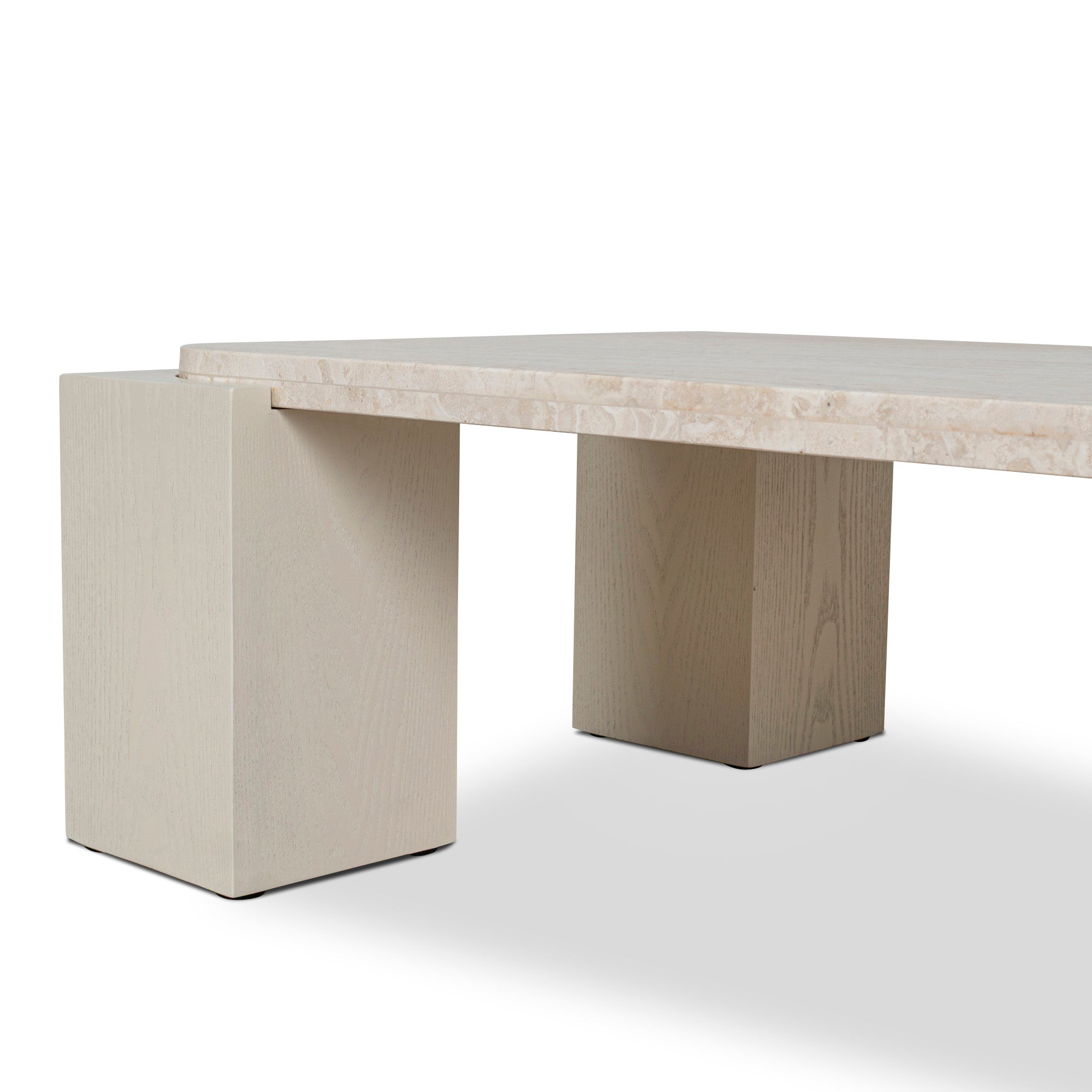 Zenlo 1.26m Travertine Coffee Table - Ivory Oat Coffee Table Dwood-Core