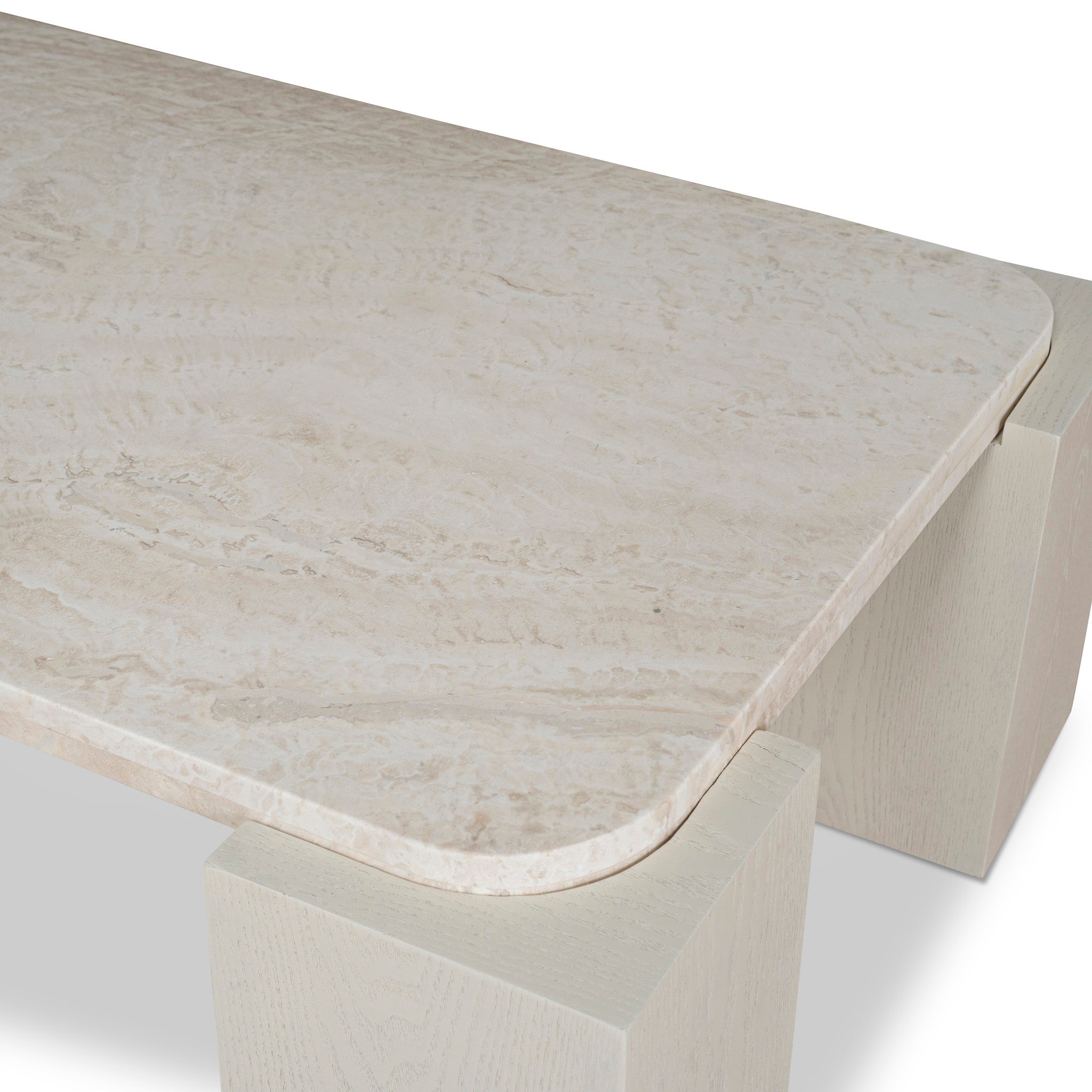 Zenlo 1.26m Travertine Coffee Table - Ivory Oat Coffee Table Dwood-Core