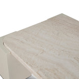 Zenlo 1.26m Travertine Coffee Table - Ivory Oat Coffee Table Dwood-Core