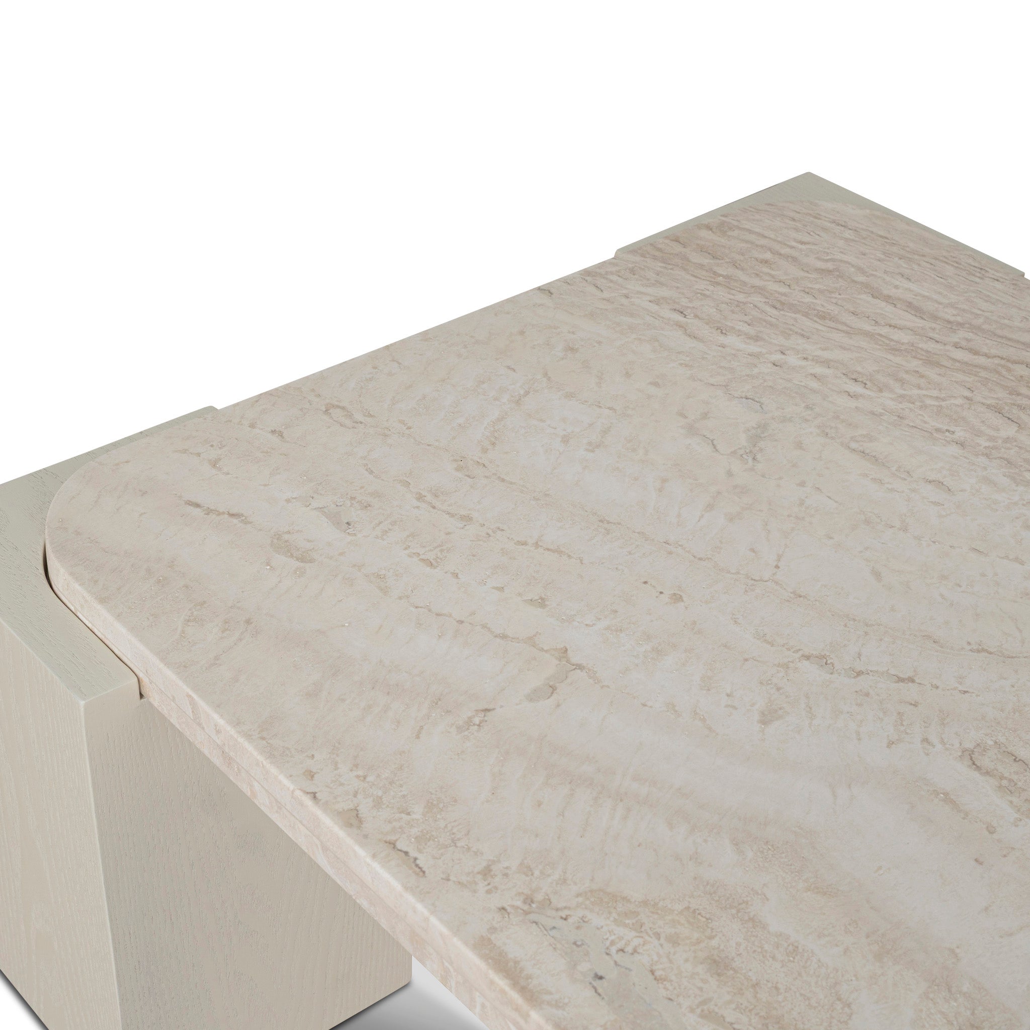 Zenlo 1.26m Travertine Coffee Table - Ivory Oat Coffee Table Dwood-Core