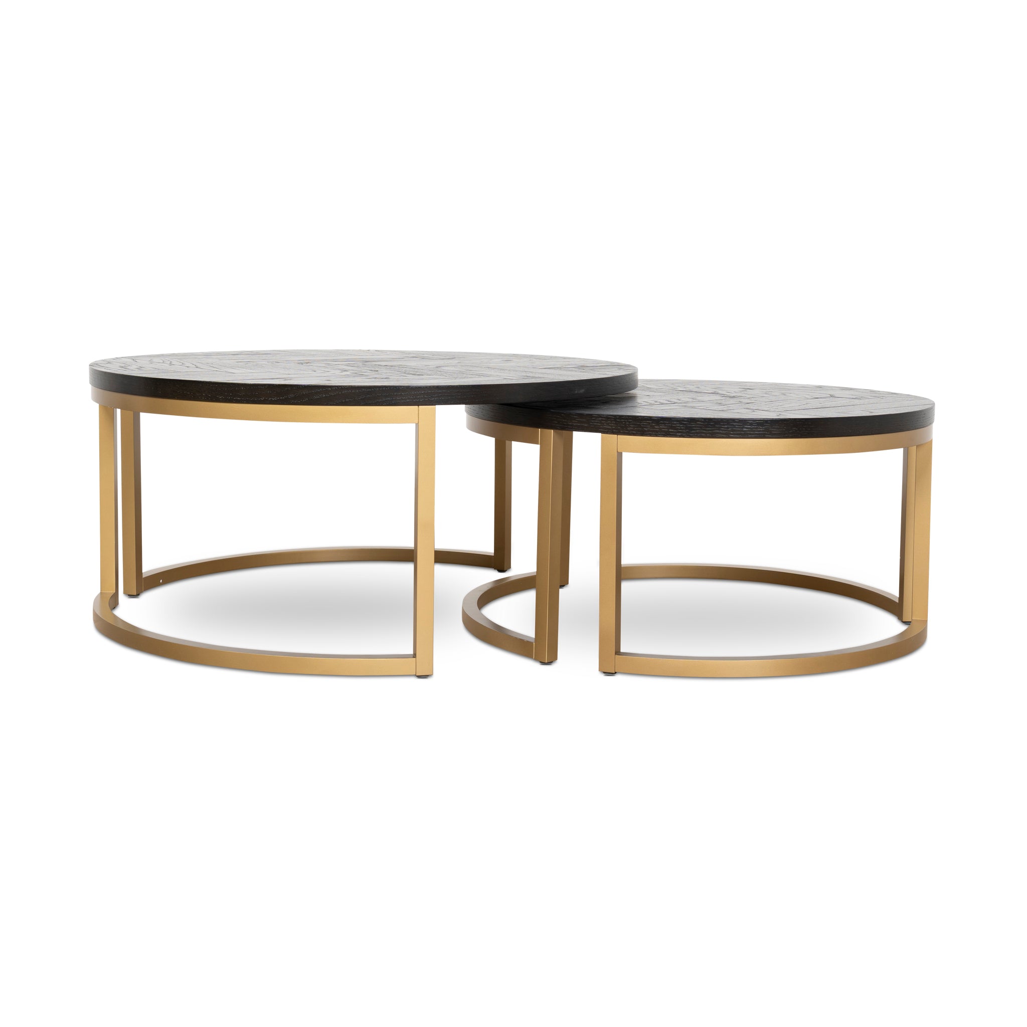 Wilma Nested Coffee Table - Peppercorn and Brass Coffee Table VN-Core