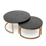 Wilma Nested Coffee Table - Peppercorn and Brass Coffee Table VN-Core