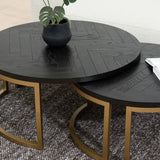 Wilma Nested Coffee Table - Peppercorn and Brass Coffee Table VN-Core