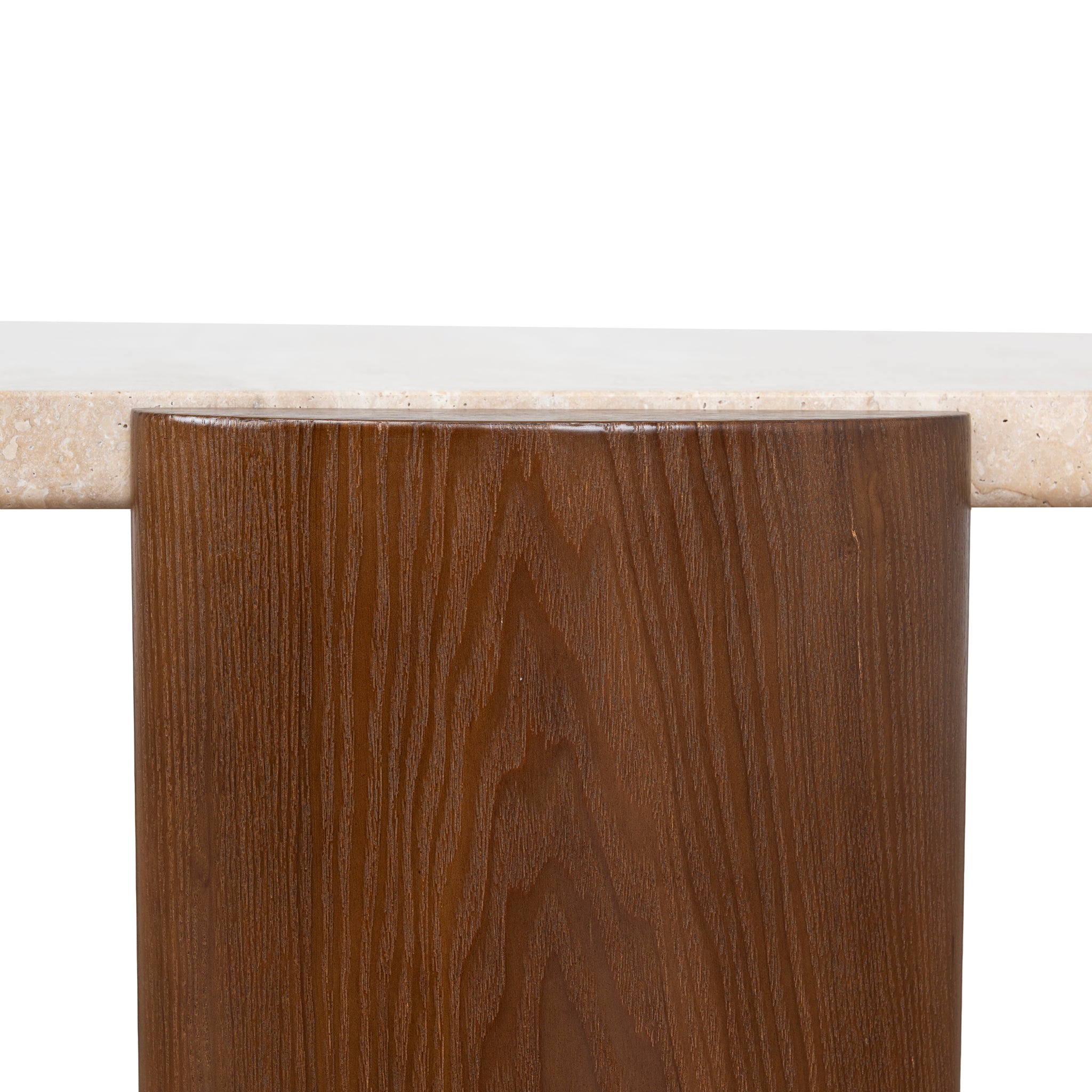 Ex Display - Larisa 100cm Travertine Coffee Table - Walnut Coffee Table Rebhi-Core