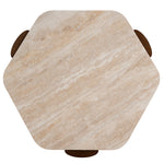 Ex Display - Larisa 100cm Travertine Coffee Table - Walnut Coffee Table Rebhi-Core