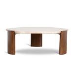 Ex Display - Larisa 100cm Travertine Coffee Table - Walnut Coffee Table Rebhi-Core