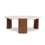 Ex Display - Larisa 100cm Travertine Coffee Table - Walnut Coffee Table Rebhi-Core