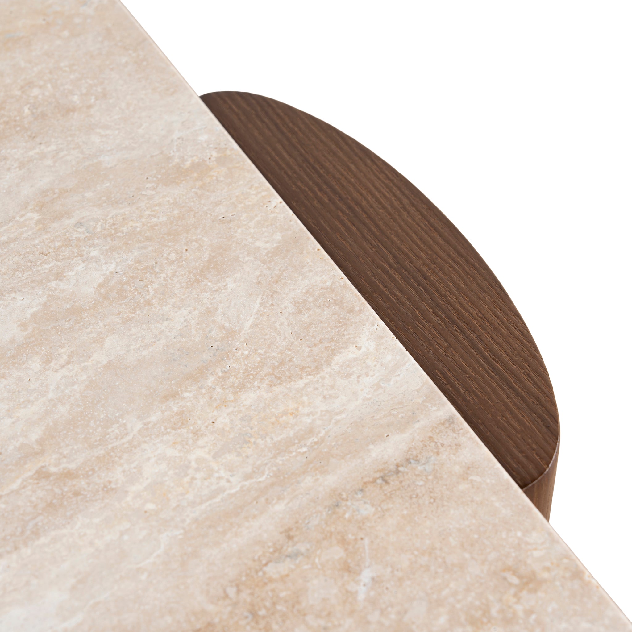 Ex Display - Larisa 100cm Travertine Coffee Table - Walnut Coffee Table Rebhi-Core