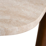 Ex Display - Larisa 100cm Travertine Coffee Table - Walnut Coffee Table Rebhi-Core