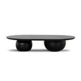 Monli 1.3m Elm Coffee Table - Full Black Coffee Table Nicki-Core