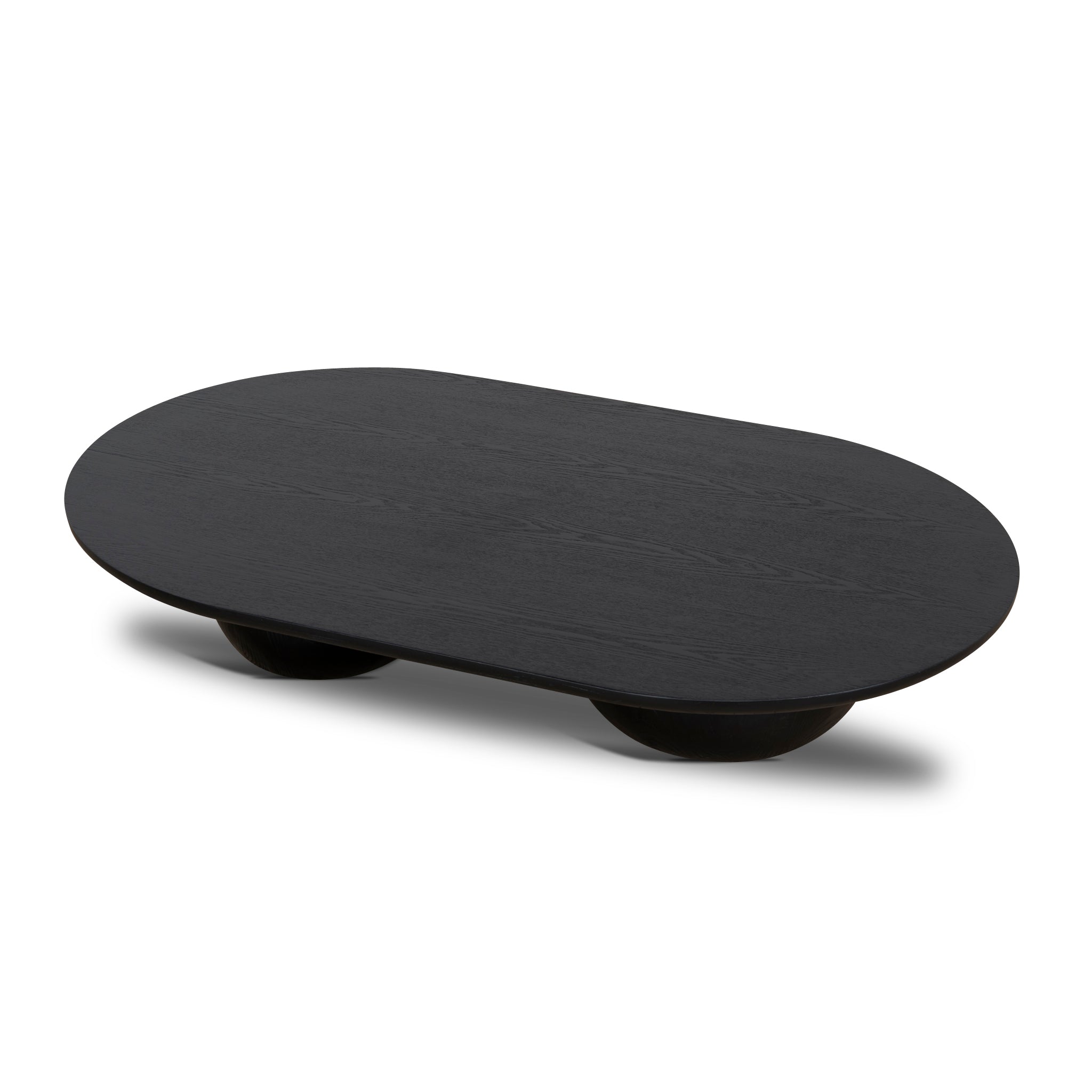 Monli 1.3m Elm Coffee Table - Full Black Coffee Table Nicki-Core
