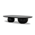 Monli 1.3m Elm Coffee Table - Full Black Coffee Table Nicki-Core