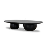 Monli 1.3m Elm Coffee Table - Full Black Coffee Table Nicki-Core