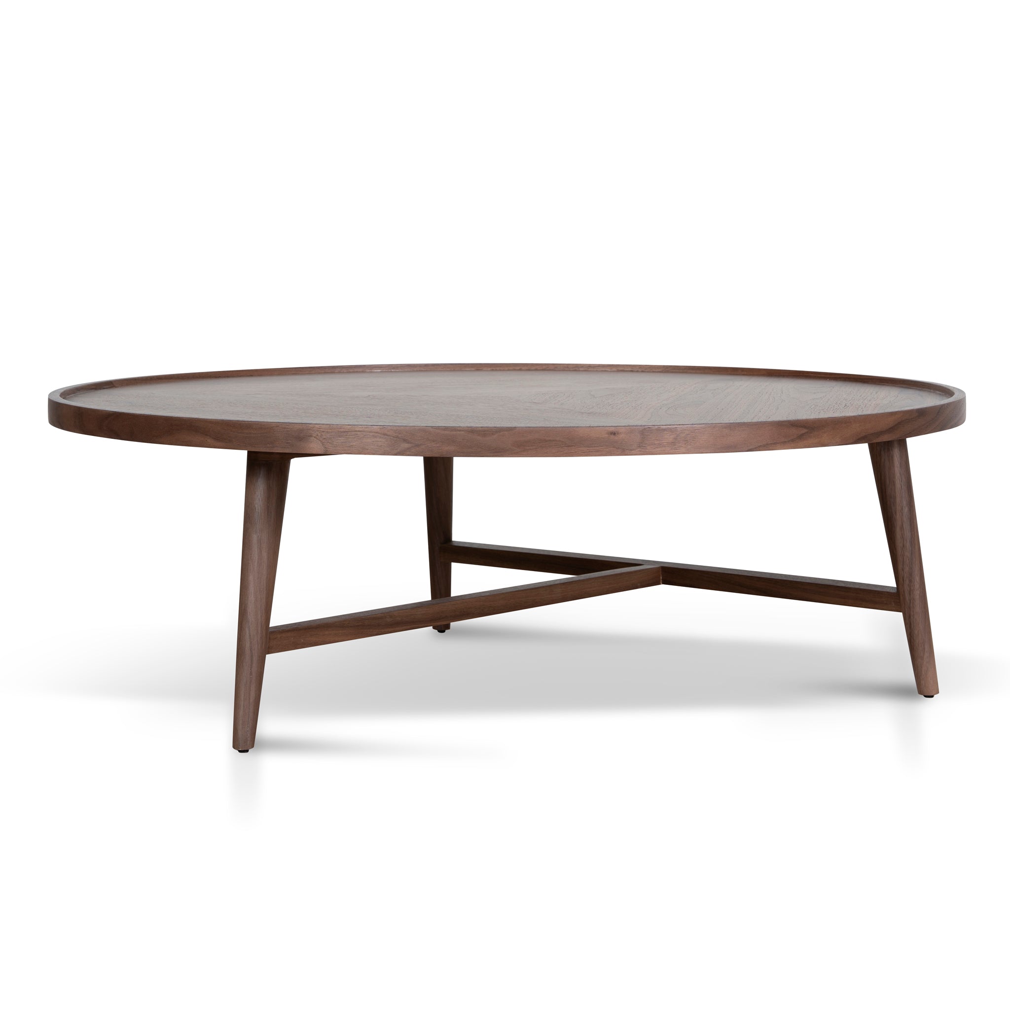 Brenda 1.1m Wooden Round Coffee Table - Walnut Coffee Table Century-Core