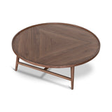 Brenda 1.1m Wooden Round Coffee Table - Walnut Coffee Table Century-Core
