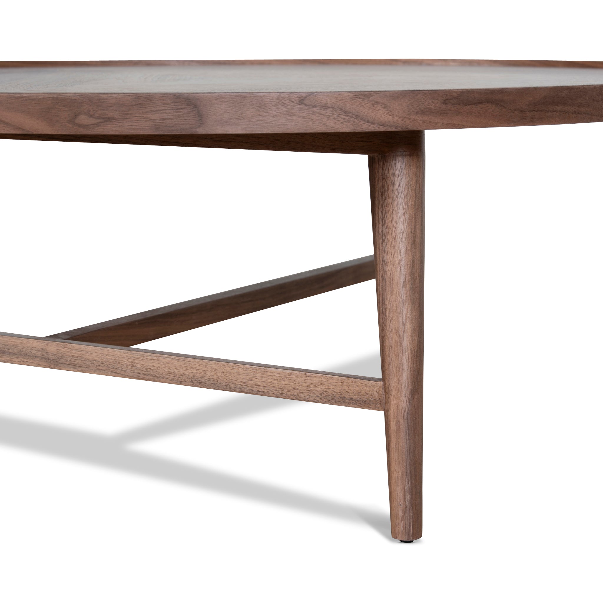 Brenda 1.1m Wooden Round Coffee Table - Walnut Coffee Table Century-Core