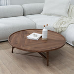 Brenda 1.1m Wooden Round Coffee Table - Walnut Coffee Table Century-Core