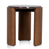 Marbela Nested Rosso Levanto Marble Coffee Table - Walnut Coffee Table NY-Core