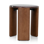Marbela Nested Rosso Levanto Marble Coffee Table - Walnut Coffee Table NY-Core