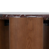 Marbela Nested Rosso Levanto Marble Coffee Table - Walnut Coffee Table NY-Core