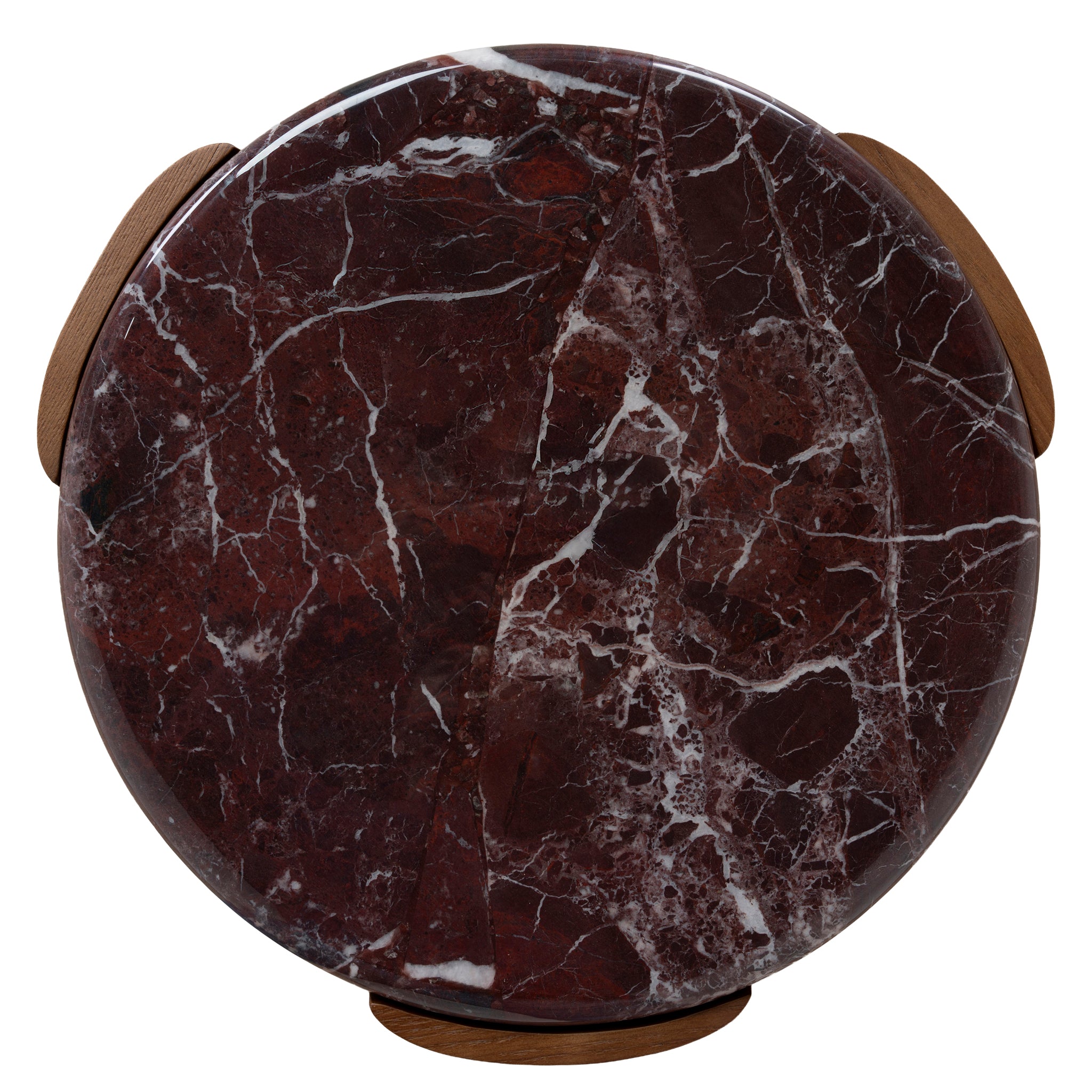 Marbela Nested Rosso Levanto Marble Coffee Table - Walnut Coffee Table NY-Core