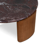 Marbela Nested Rosso Levanto Marble Coffee Table - Walnut Coffee Table NY-Core
