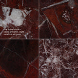 Marbela Nested Rosso Levanto Marble Coffee Table - Walnut Coffee Table NY-Core