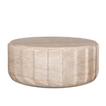 Etrusca 90cm Round Coffee Table - Light Travertine Look Coffee Table Concrete-Core