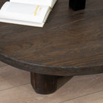 Freeman 100cm Elm Round Coffee Table - Dark Brown Coffee Table Nasa-Core