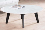 Ex Display - Hunter 100cm Round Marble Coffee Table with Black Legs Coffee Table Swady-Core   