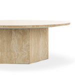 Hakimi 100cm Round Coffee Table - Cream Travertine Eastern-Local