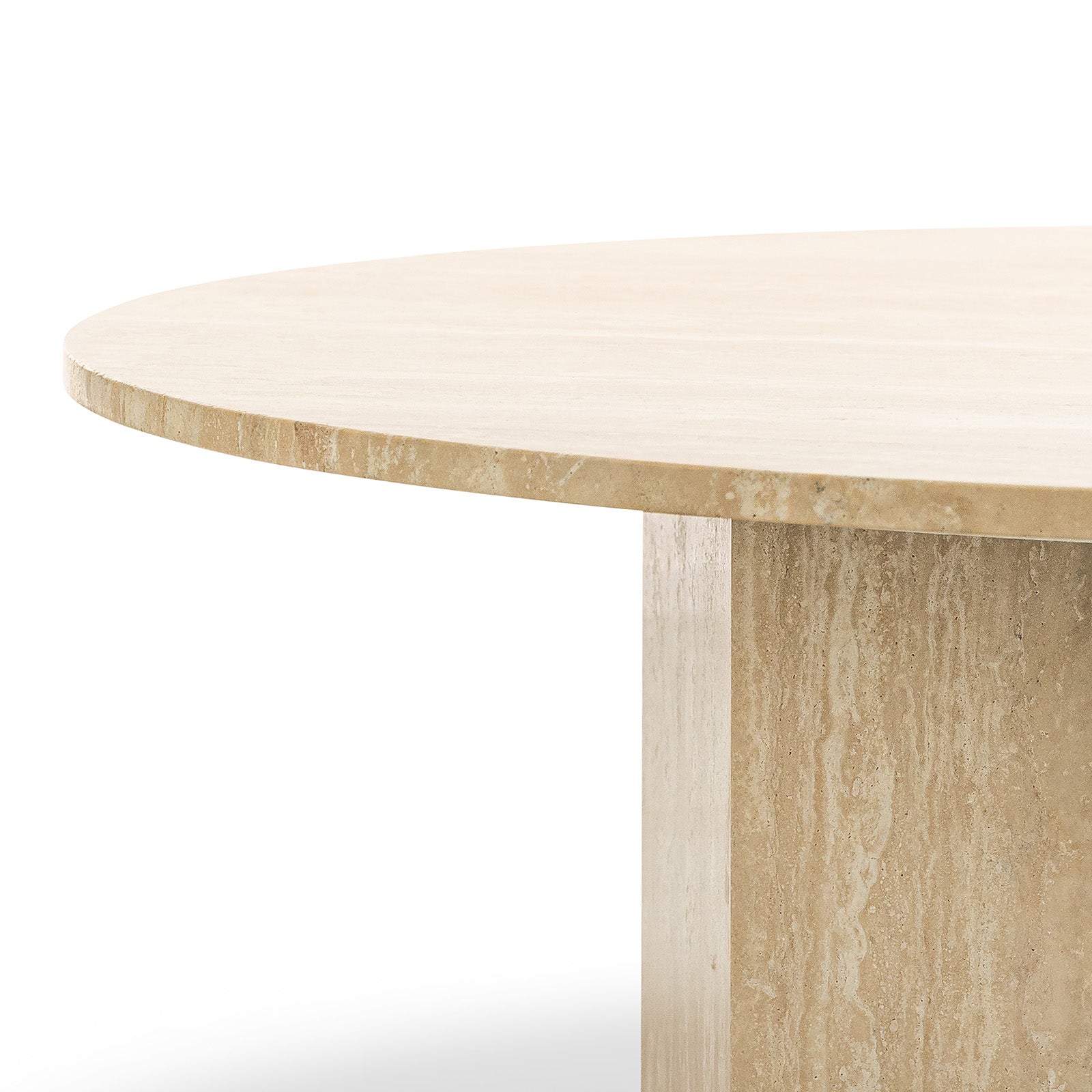 Hakimi 100cm Round Coffee Table - Cream Travertine Eastern-Local