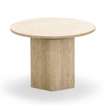 Hakimi 60cm Round Coffee Table - Cream Travertine Coffee Table Eastern-Local
