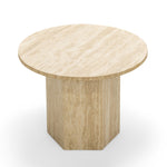 Hakimi 60cm Round Coffee Table - Cream Travertine Coffee Table Eastern-Local