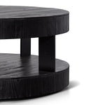 Ex Display - Arisha 100cm Round Coffee Table - Full Black Coffee Table Nicki-Core   