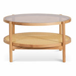 Ex Display - Simra 86cm Glass Top Coffee Table - Natural - Last One Coffee Table Iggy-Core