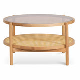 Ex Display - Simra 86cm Glass Top Coffee Table - Natural - Last One Coffee Table Iggy-Core