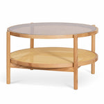 Ex Display - Simra 86cm Glass Top Coffee Table - Natural - Last One Coffee Table Iggy-Core