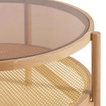 Ex Display - Simra 86cm Glass Top Coffee Table - Natural - Last One Coffee Table Iggy-Core