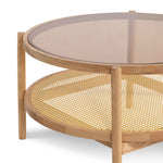Ex Display - Simra 86cm Glass Top Coffee Table - Natural - Last One Coffee Table Iggy-Core