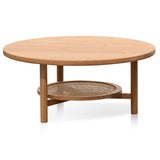 Ex Display - Justina Solid Oak Round Coffee Table - Natural Coffee Table Oakwood-Core   