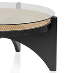 Ex Display - McDaniel 96cm Round Glass Coffee Table - Black Coffee Table Nicki-Core